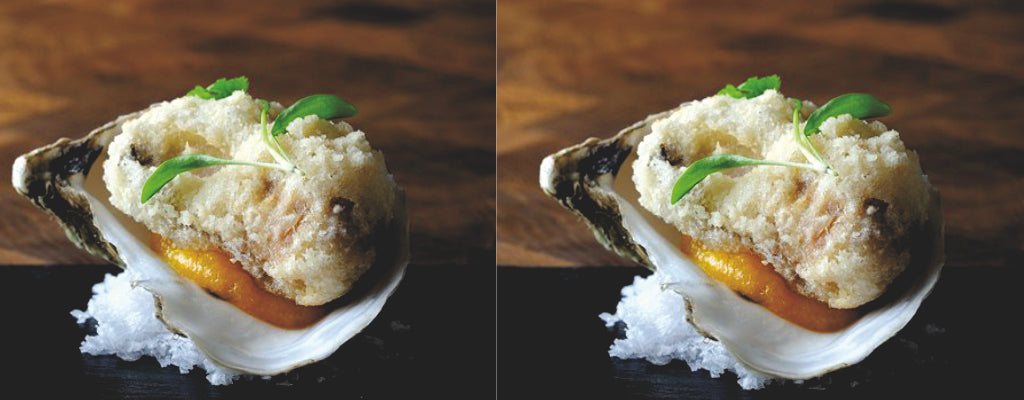 Tempura Oysters with Apricot Puree
