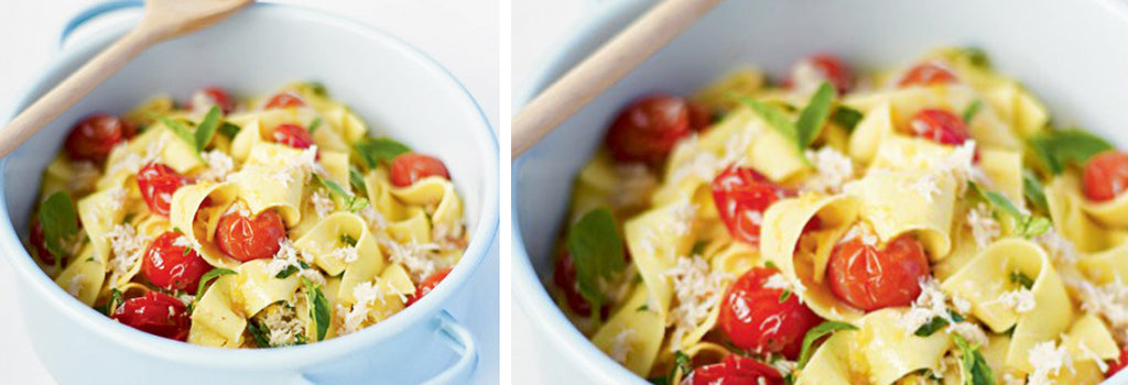 Crab Parpadelle with Tomato and Basil