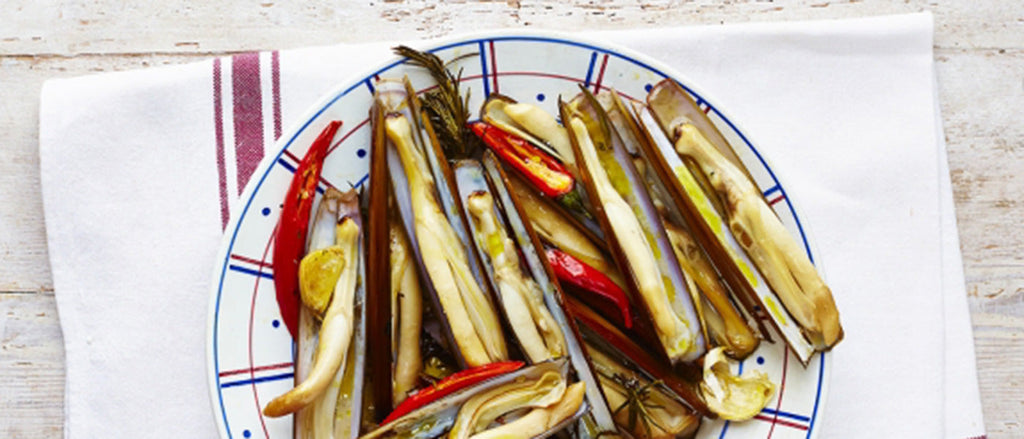 Roasted Razor Clams