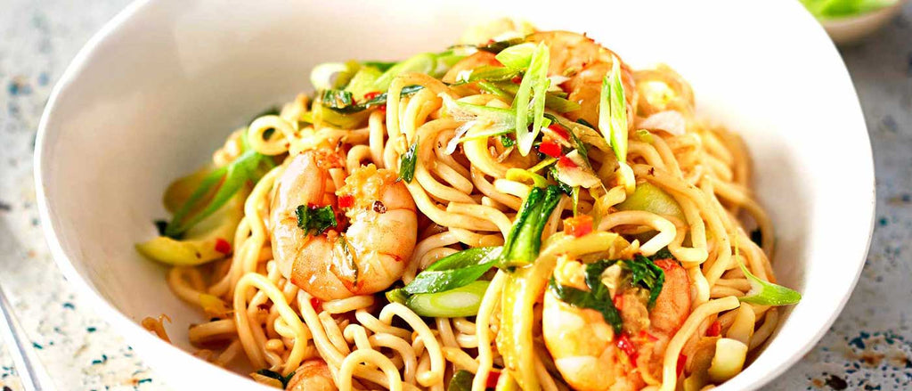 Szechuan prawn noodles