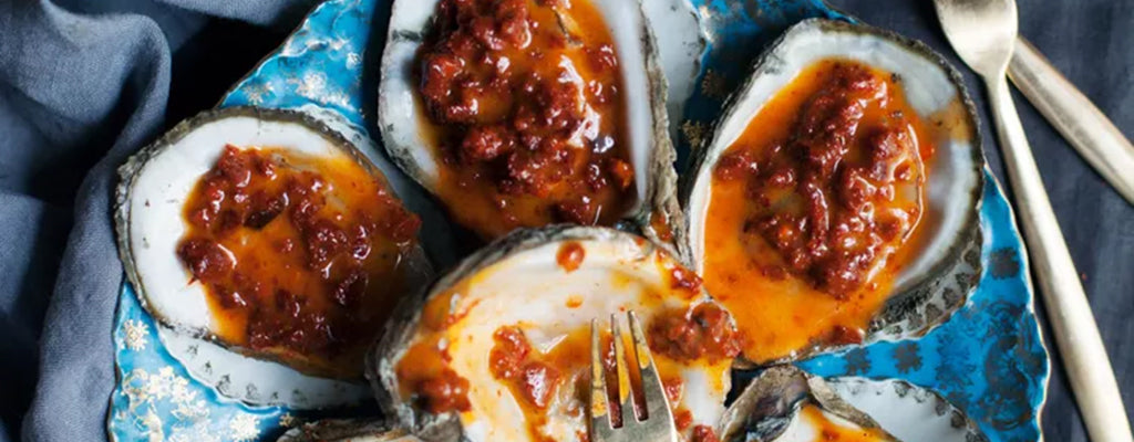 Oysters with a Smoky Chorizo Butter